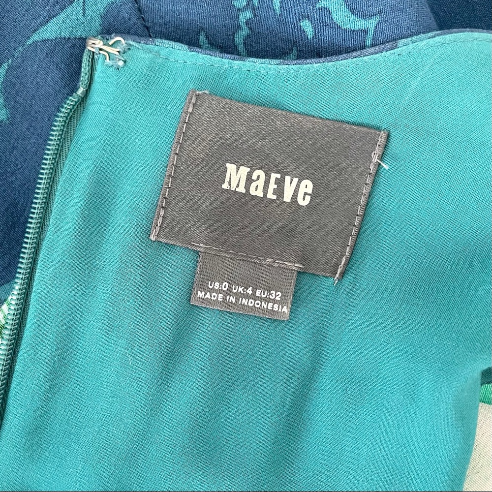 Anthropologie Maeve Elia Open Shoulder Dress Blue - Picture 11 of 12